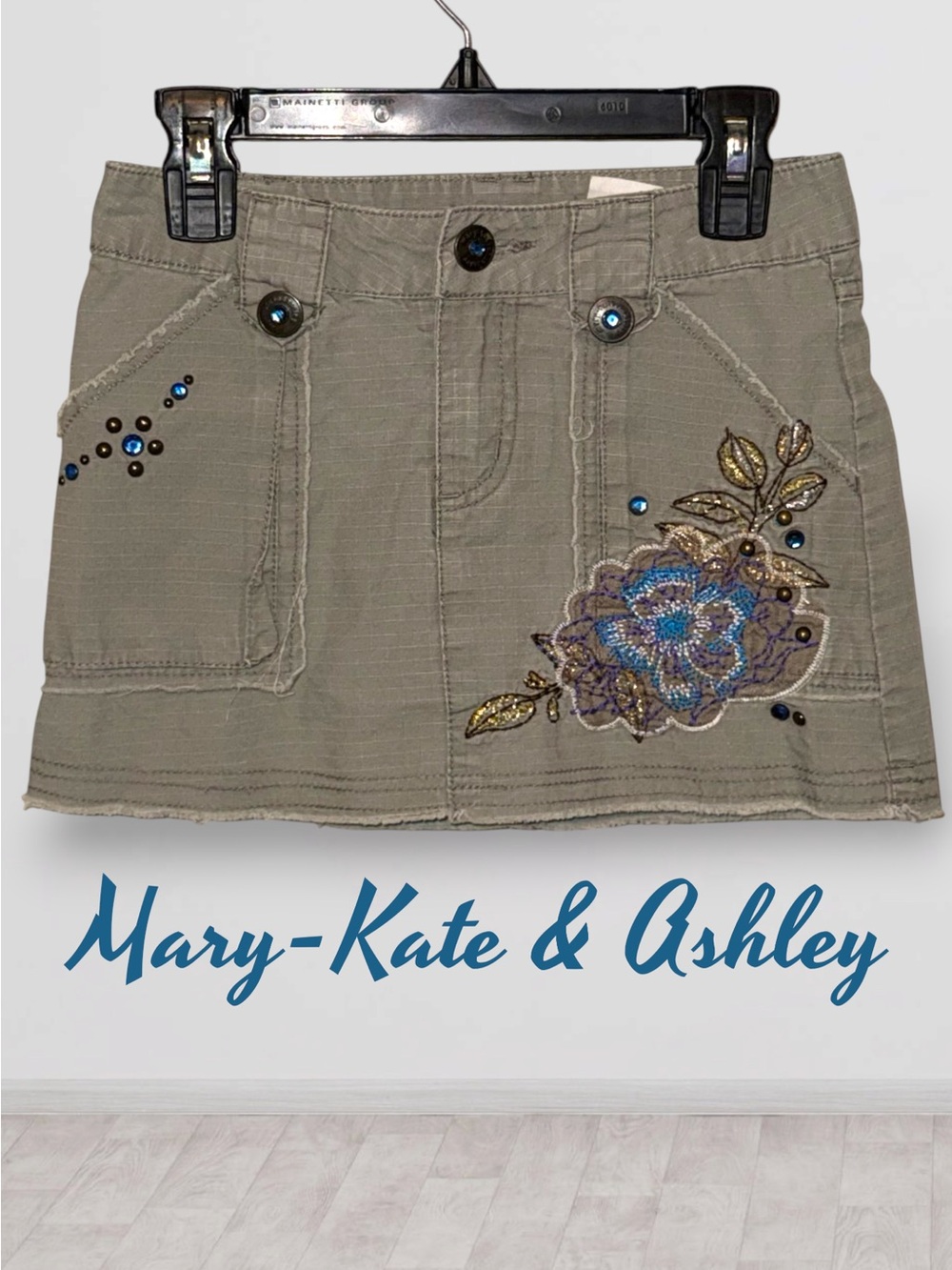 🌼Mary-Kate & Ashley Olive Embroidered Girls' Skirt